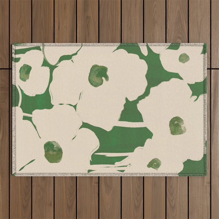 Abstract Flowers 5 Outdoor Rug Gallery Image 1