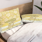 follow the dolphins to paradise ~ hibiscus // retro surf art by surfy birdy Pillow Sham Gallery Image 2