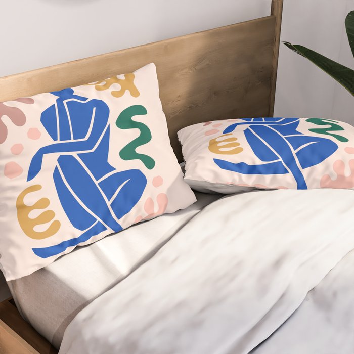 Henri Matisse Art Print 'Blue Nude' - Abstract Female Figure Cut Outs Artwork Pillow Sham Gallery Image 2