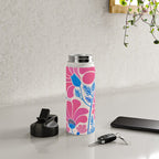 Pink Wildflowers - Floral Illustration Water Bottle Gallery Image 4