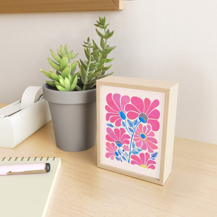 Pink Wildflowers - Floral Illustration Mini Art Print Gallery Image 2