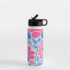 Pink Wildflowers - Floral Illustration Water Bottle Gallery Image 1