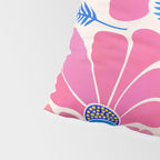 Pink Wildflowers - Floral Illustration Pillow Sham Gallery Image 4