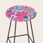 Pink Wildflowers - Floral Illustration Stool Gallery Image 2