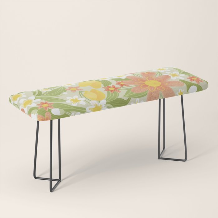 Christina Light Flower Pattern Bench Gallery Image 1