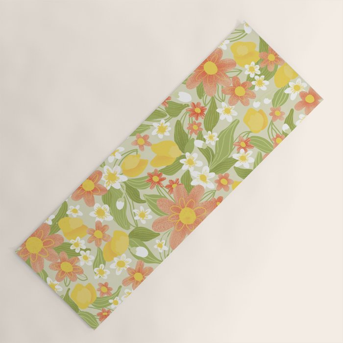 Christina Light Flower Pattern Yoga Mat Gallery Image 1