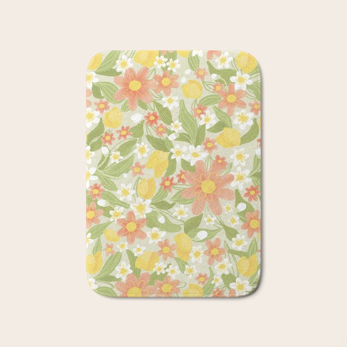 Christina Light Flower Pattern Bath Mat Gallery Image 1