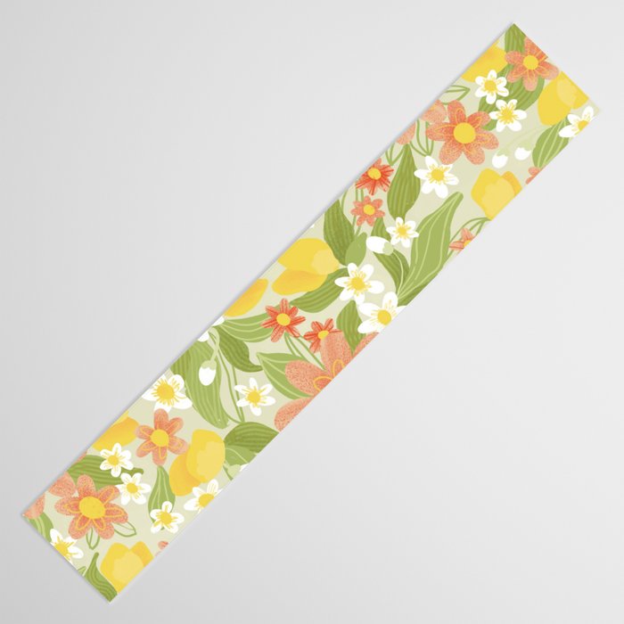 Christina Light Flower Pattern Table Runner Gallery Image 3