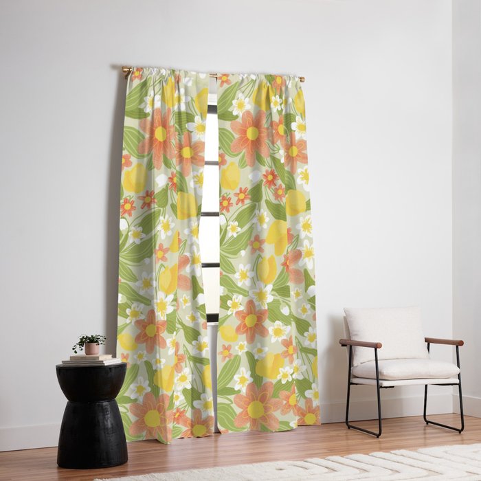 Christina Light Flower Pattern Window Curtain Gallery Image 2