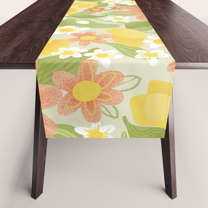 Christina Light Flower Pattern Table Runner Gallery Image 1