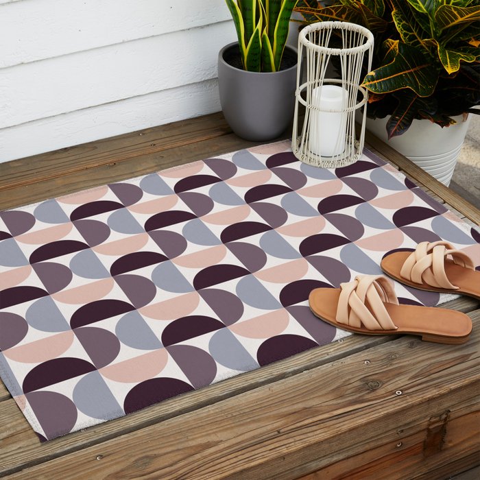 Bauhaus Mid Century Modern Geometric Pattern XIV Outdoor Rug Gallery Image 2