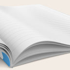 Retro Liquid Swirl Abstract Pattern in Contemporary Blue and White Notebook Gallery Image 2