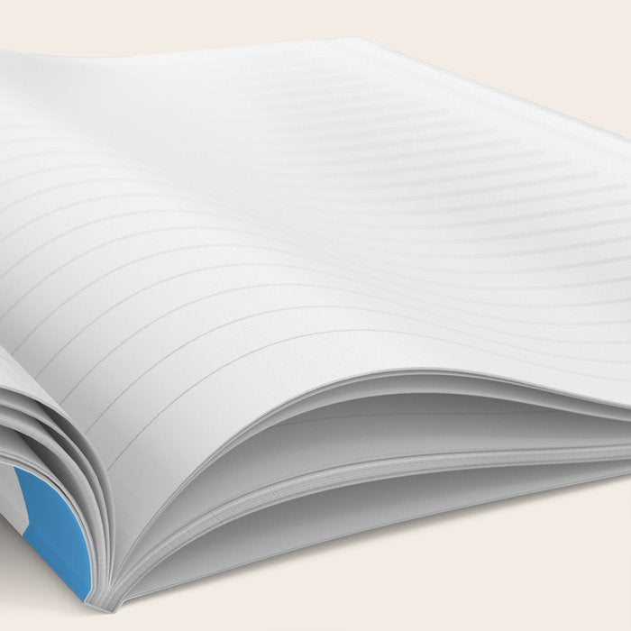 Retro Liquid Swirl Abstract Pattern in Contemporary Blue and White Notebook Gallery Image 2