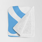 Retro Liquid Swirl Abstract Pattern in Contemporary Blue and White Throw Blanket Gallery Image 3