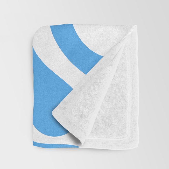 Retro Liquid Swirl Abstract Pattern in Contemporary Blue and White Throw Blanket Gallery Image 3