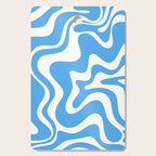 Retro Liquid Swirl Abstract Pattern in Contemporary Blue and White Cutting Board Gallery Image 1