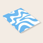 Retro Liquid Swirl Abstract Pattern in Contemporary Blue and White Notebook Gallery Image 2