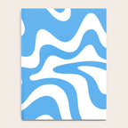 Retro Liquid Swirl Abstract Pattern in Contemporary Blue and White Notebook Gallery Image 4