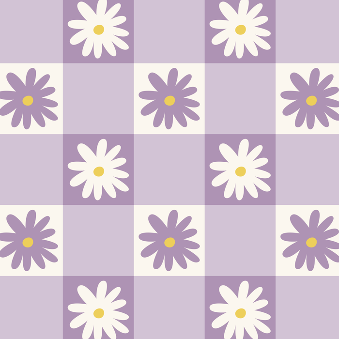 Flower Lavender Gingham Checker in Purple Coffee Mug Gallery Image 2