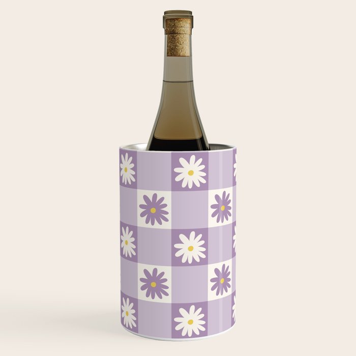 Flower Lavender Gingham Checker in Purple Wine Chiller Gallery Image 3