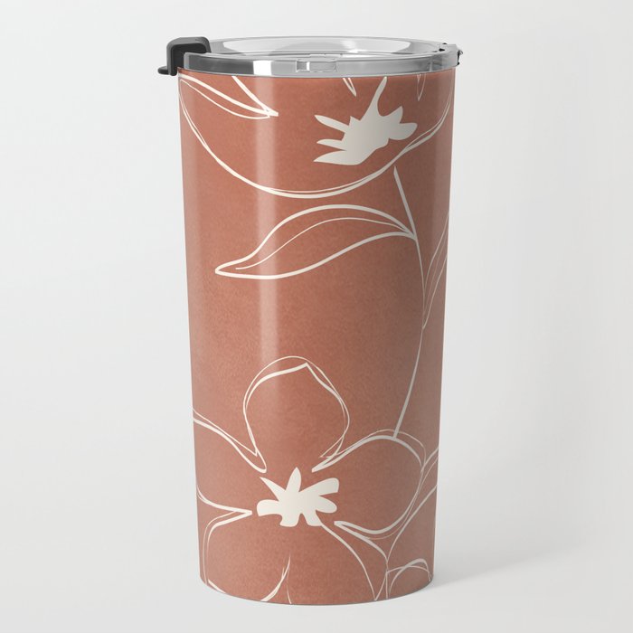 Little Flower Outline on Clay 01 Travel Mug Gallery Image 3