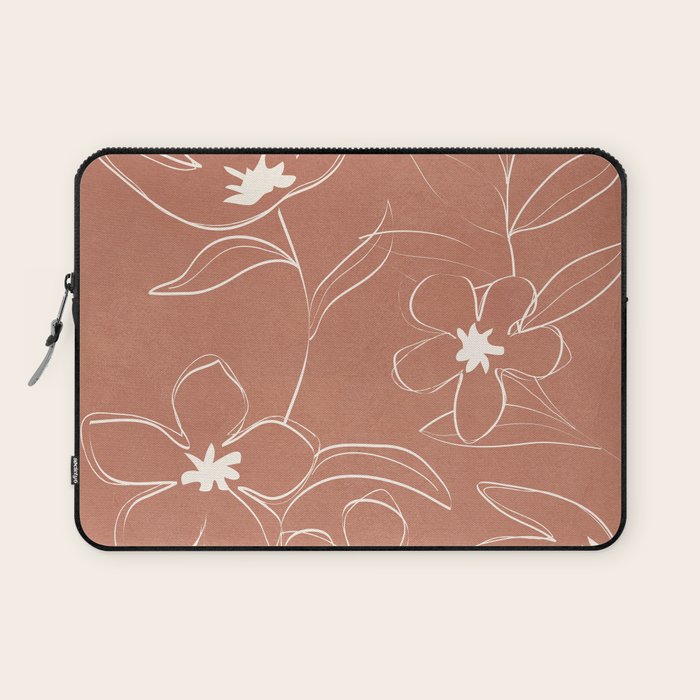 Little Flower Outline on Clay 01 Laptop Sleeve Gallery Image 1