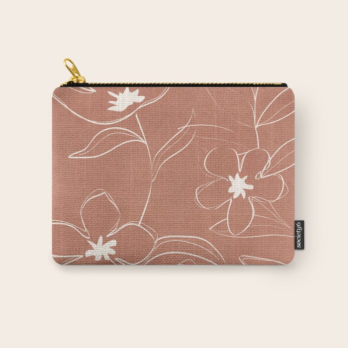 Little Flower Outline on Clay 01 Carry All Pouch Gallery Image 1