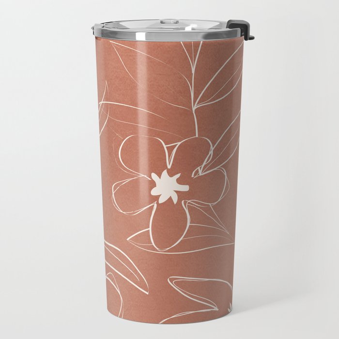 Little Flower Outline on Clay 01 Travel Mug Gallery Image 2