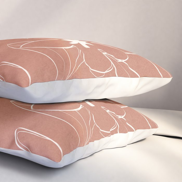 Little Flower Outline on Clay 01 Pillow Sham Gallery Image 3