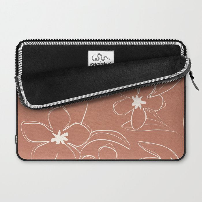 Little Flower Outline on Clay 01 Laptop Sleeve Gallery Image 2