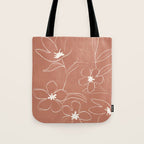 Little Flower Outline on Clay 01 Tote Bag Gallery Image 1