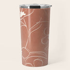 Little Flower Outline on Clay 01 Travel Mug Gallery Image 1