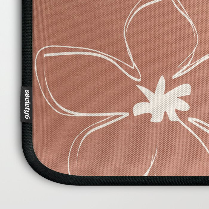 Little Flower Outline on Clay 01 Laptop Sleeve Gallery Image 3