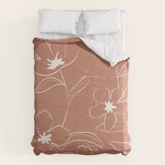 Little Flower Outline on Clay 01 Comforter Gallery Image 1
