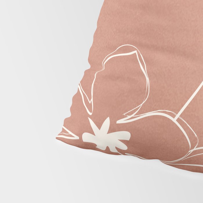 Little Flower Outline on Clay 01 Pillow Sham Gallery Image 4