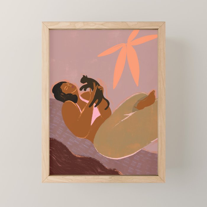 Cat Lady Mini Art Print Gallery Image 1