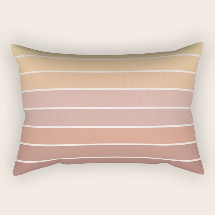 Gradient Arch VII Earthy Pastel Mid Century Modern Rainbow Rectangular Pillow Gallery Image 2