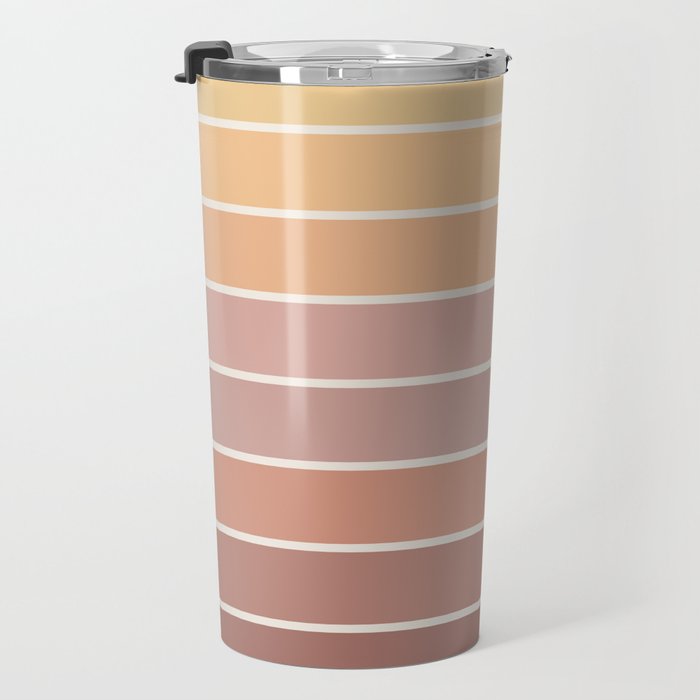 Gradient Arch VII Earthy Pastel Mid Century Modern Rainbow Travel Mug Gallery Image 3