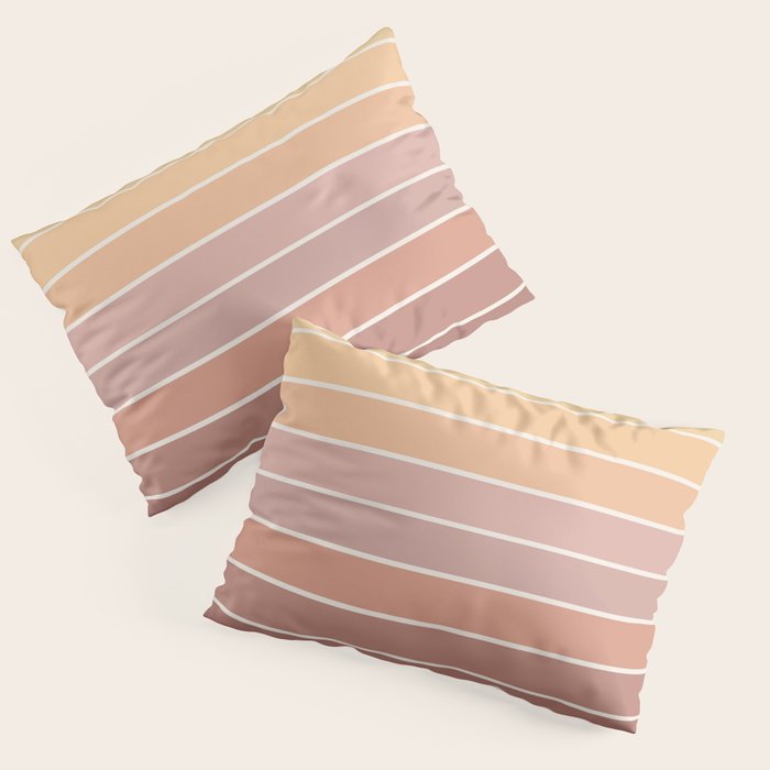 Gradient Arch VII Earthy Pastel Mid Century Modern Rainbow Pillow Sham Gallery Image 3