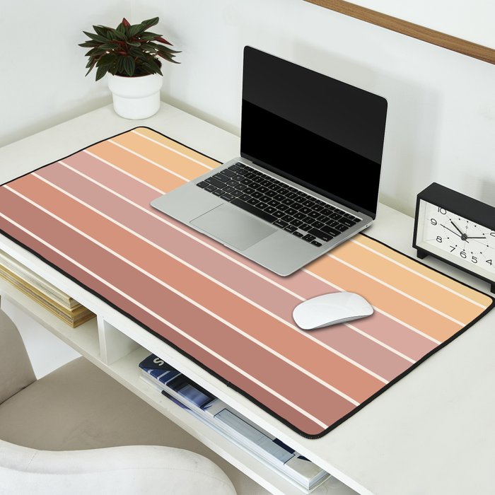 Gradient Arch VII Earthy Pastel Mid Century Modern Rainbow Desk Mat Gallery Image 2