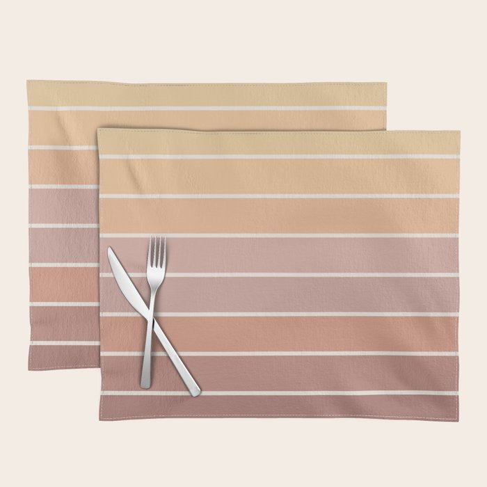 Gradient Arch VII Earthy Pastel Mid Century Modern Rainbow Placemat Gallery Image 1