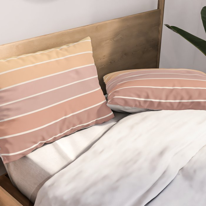 Gradient Arch VII Earthy Pastel Mid Century Modern Rainbow Pillow Sham Gallery Image 2