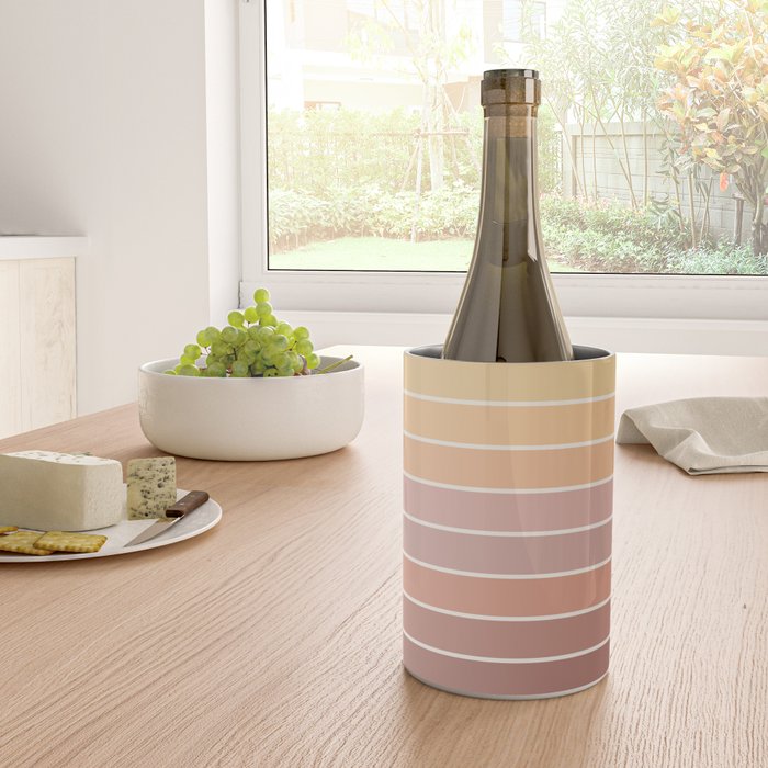 Gradient Arch VII Earthy Pastel Mid Century Modern Rainbow Wine Chiller Gallery Image 4