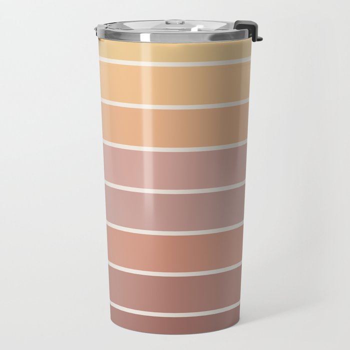 Gradient Arch VII Earthy Pastel Mid Century Modern Rainbow Travel Mug Gallery Image 2