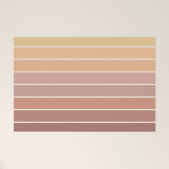 Gradient Arch VII Earthy Pastel Mid Century Modern Rainbow Welcome Mat Gallery Image 1
