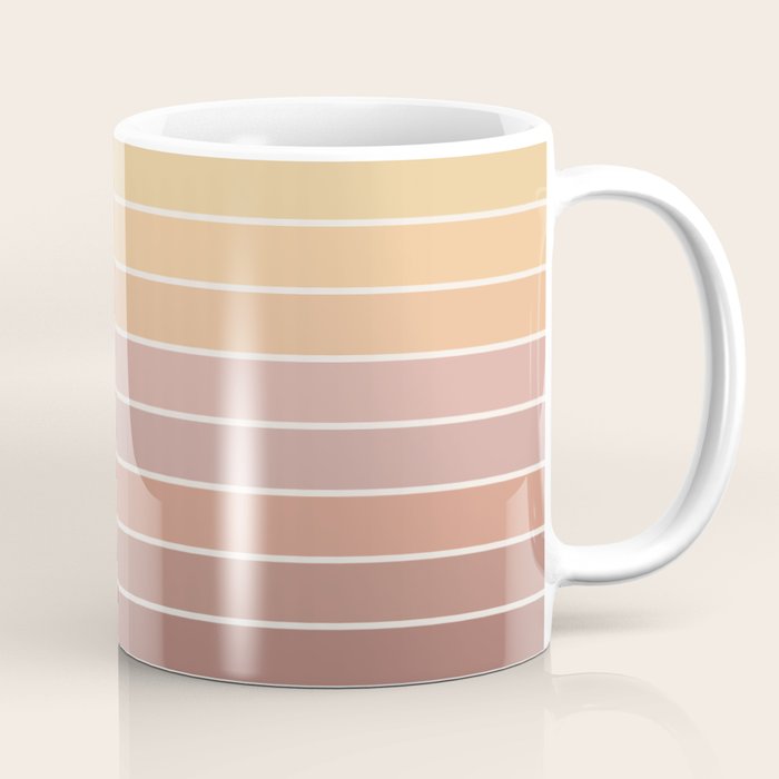 Gradient Arch VII Earthy Pastel Mid Century Modern Rainbow Coffee Mug Gallery Image 1