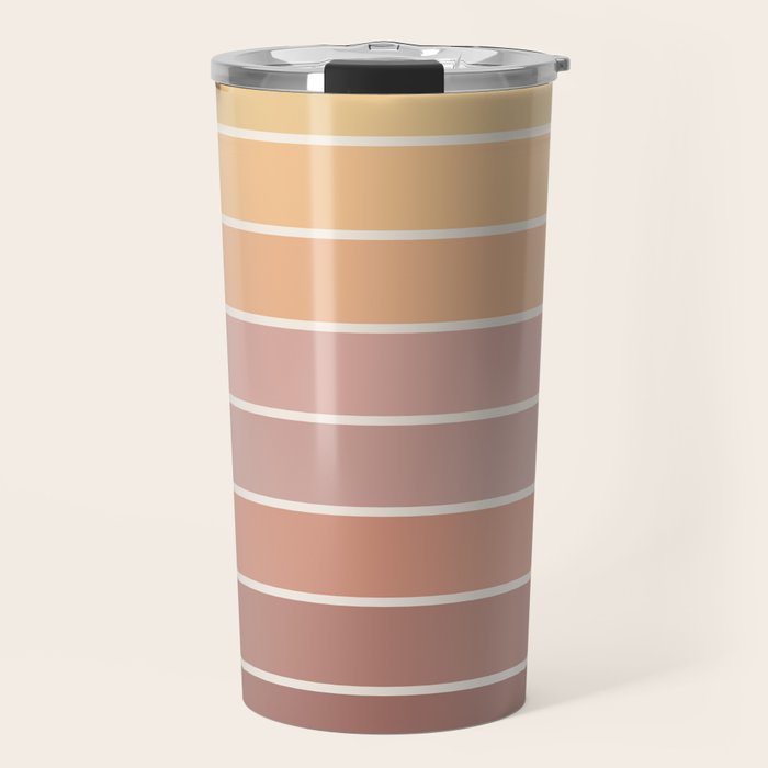Gradient Arch VII Earthy Pastel Mid Century Modern Rainbow Travel Mug Gallery Image 1