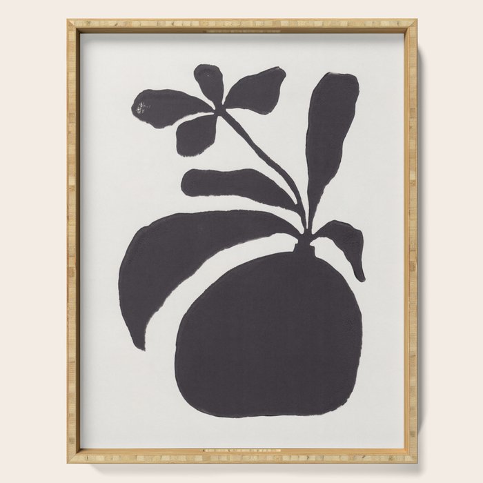 Linocut Silhouette #3 Serving Tray Gallery Image 1