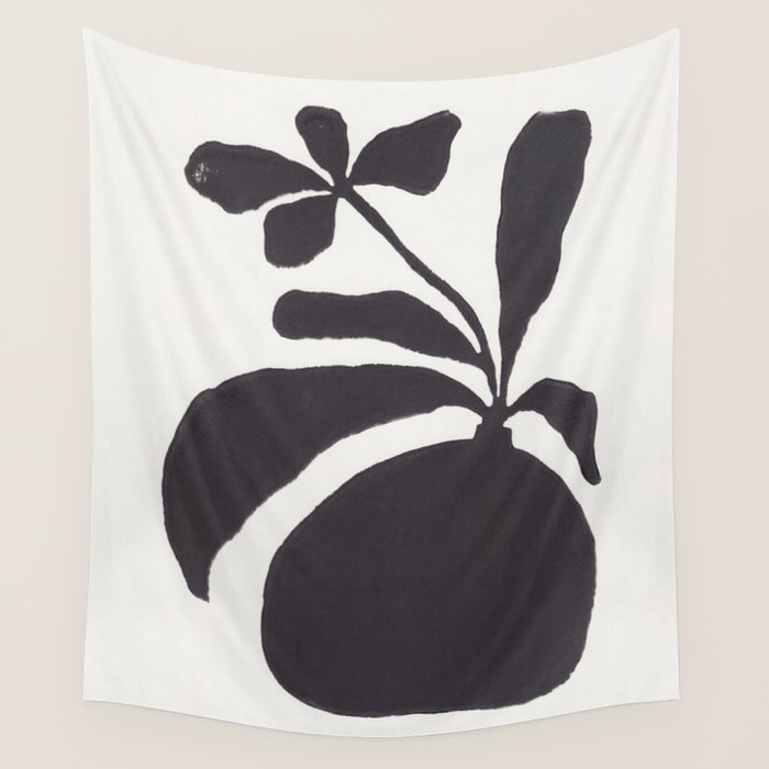 Linocut Silhouette #3 Wall Tapestry Gallery Image 4