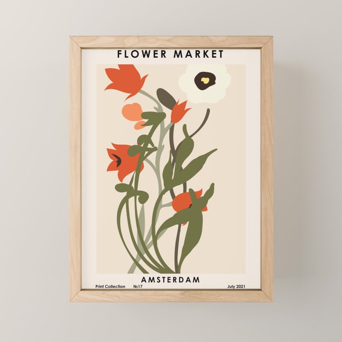 Flower market. Amsterdam Mini Art Print Gallery Image 1